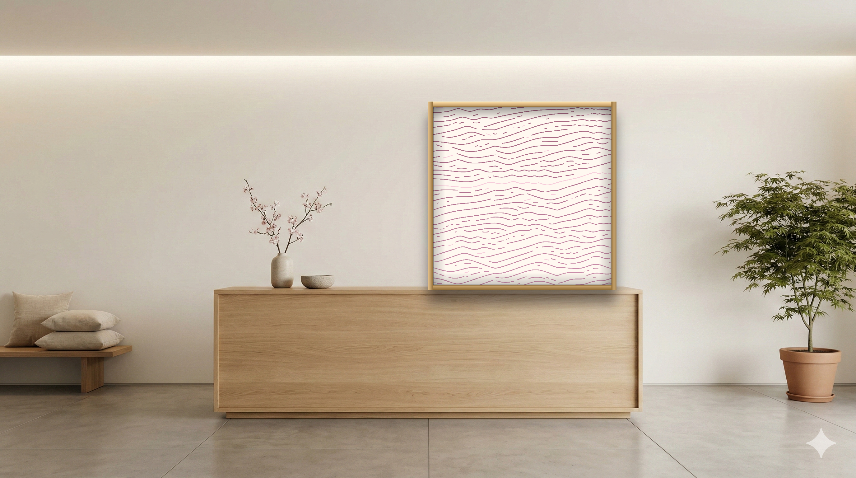 Japandi hotel setting