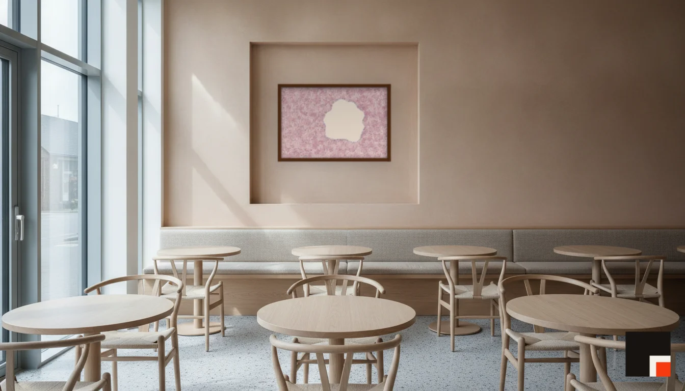 A Lumen & Logic artwork hanging in a Restaurant hotel interior — Dining room · Copenhagen