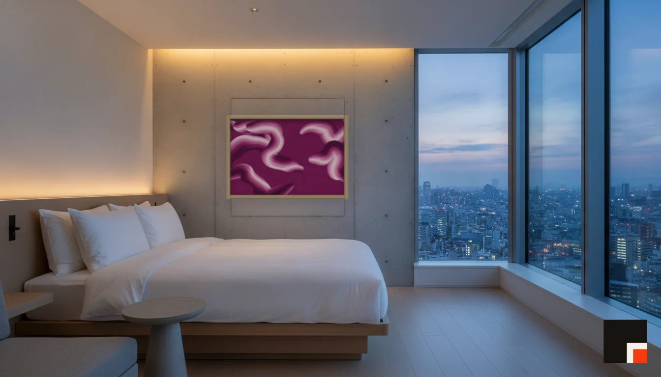 A Lumen & Logic artwork hanging in a Tokio hotel interior — Suite, 41st floor · Tokyo