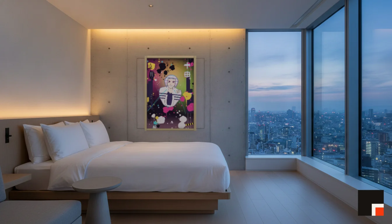 A Lumen & Logic artwork hanging in a Tokio hotel interior — Suite, 41st floor · Tokyo