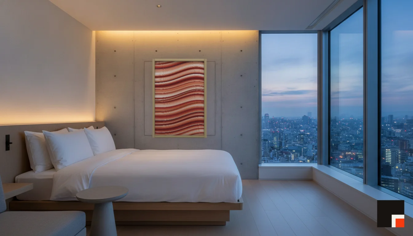 A Lumen & Logic artwork hanging in a Tokio hotel interior — Suite, 41st floor · Tokyo